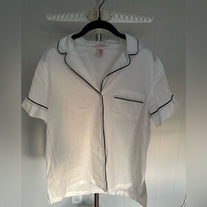 Victoria's Secret White Short Sleeve Pajama Top